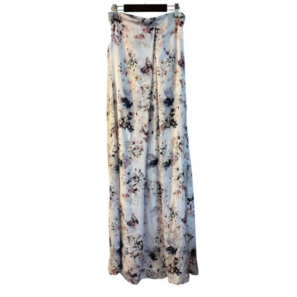 Show Me Your MuMu Sirene Maxi Dress Size Small Satin Strapless Bouquet Beauty - Picture 1 of 5